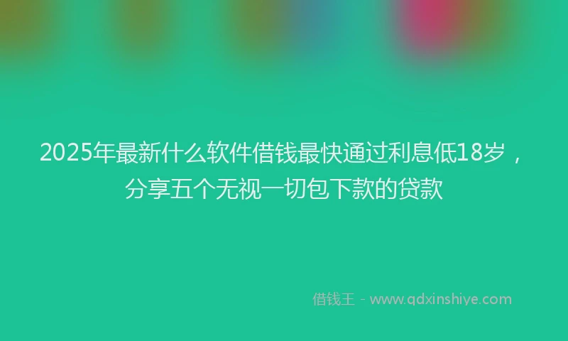 2025年最新什么软件借钱最快通过利息低18岁，分享五个无视一切包下款的贷款
