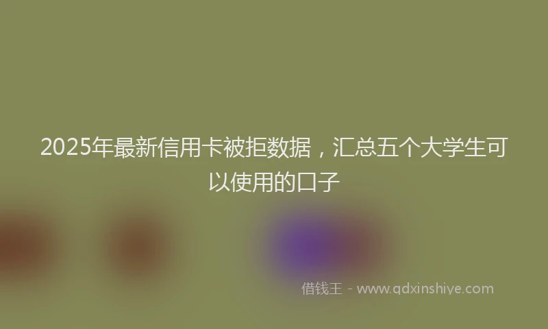2025年最新信用卡被拒数据，汇总五个大学生可以使用的口子