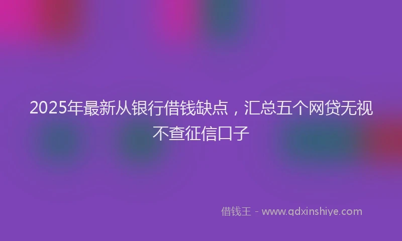 2025年最新从银行借钱缺点，汇总五个网贷无视不查征信口子