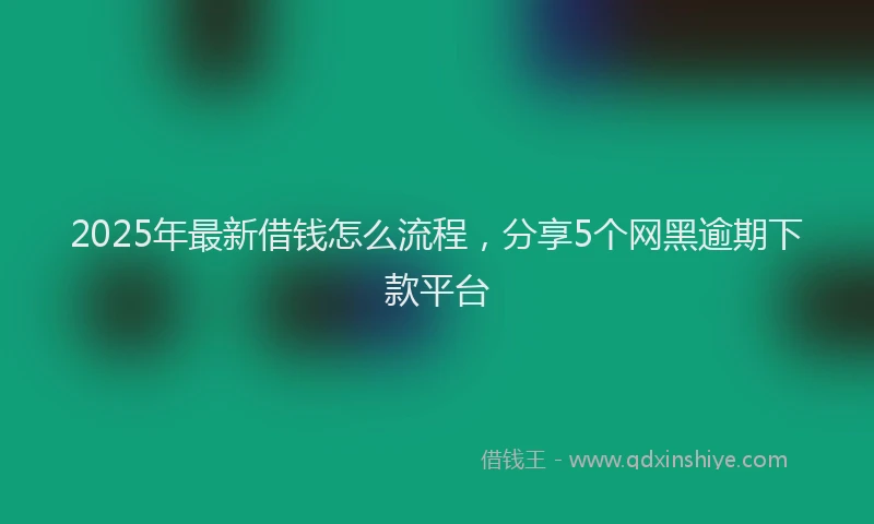 2025年最新借钱怎么流程，分享5个网黑逾期下款平台