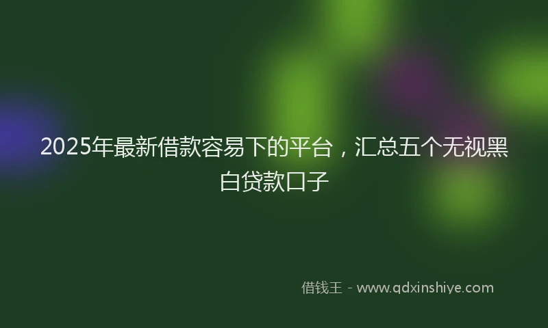 2025年最新借款容易下的平台，汇总五个无视黑白贷款口子