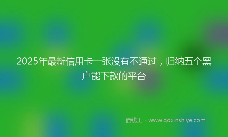 2025年最新信用卡一张没有不通过，归纳五个黑户能下款的平台