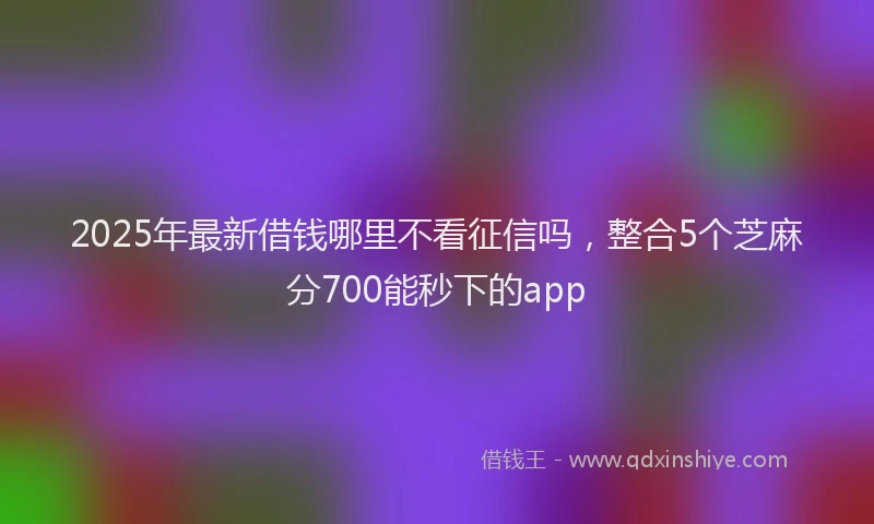 2025年最新借钱哪里不看征信吗，整合5个芝麻分700能秒下的app