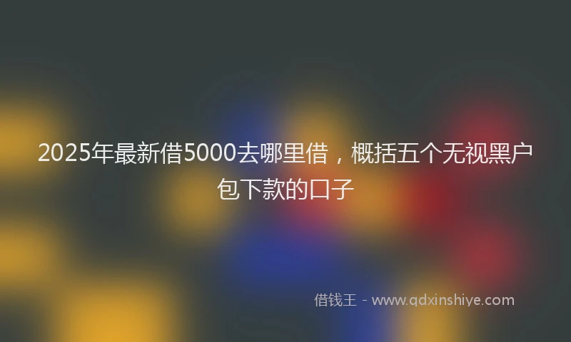 2025年最新借5000去哪里借，概括五个无视黑户包下款的口子