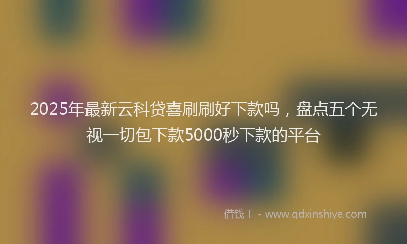 2025年最新云科贷喜刷刷好下款吗，盘点五个无视一切包下款5000秒下款的平台