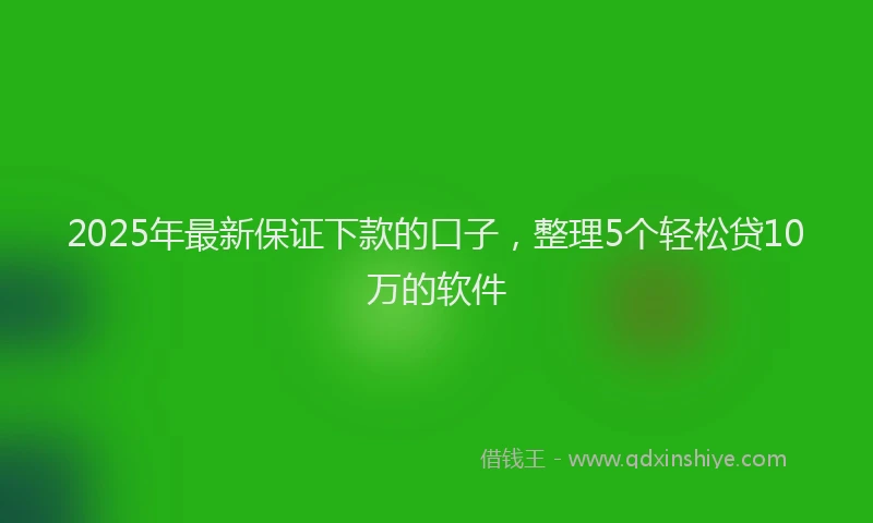 2025年最新保证下款的口子，整理5个轻松贷10万的软件