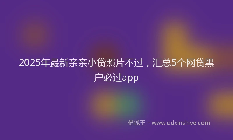 2025年最新亲亲小贷照片不过，汇总5个网贷黑户必过app
