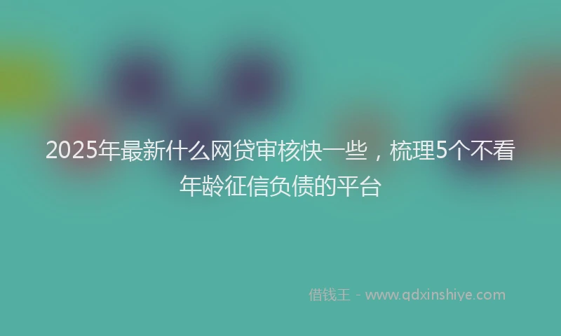 2025年最新什么网贷审核快一些，梳理5个不看年龄征信负债的平台