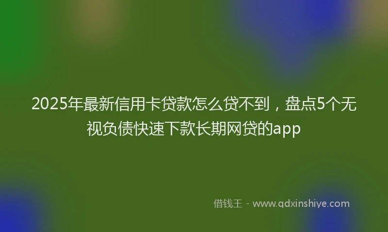 2025年最新信用卡贷款怎么贷不到，盘点5个无视负债快速下款长期网贷的app