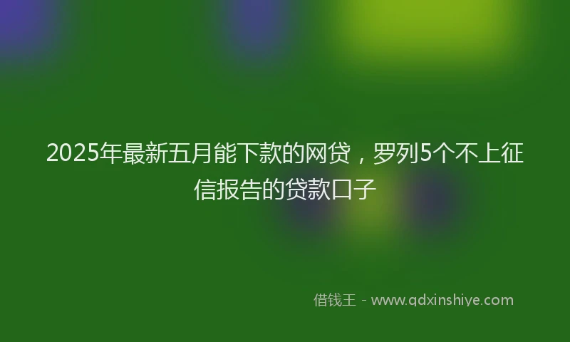 2025年最新五月能下款的网贷，罗列5个不上征信报告的贷款口子