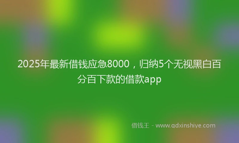 2025年最新借钱应急8000，归纳5个无视黑白百分百下款的借款app