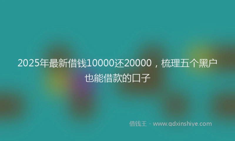 2025年最新借钱10000还20000，梳理五个黑户也能借款的口子