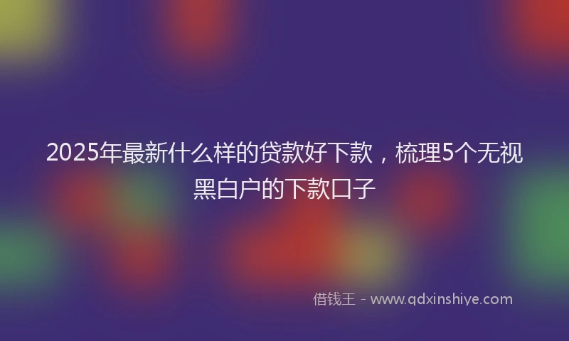 2025年最新什么样的贷款好下款，梳理5个无视黑白户的下款口子