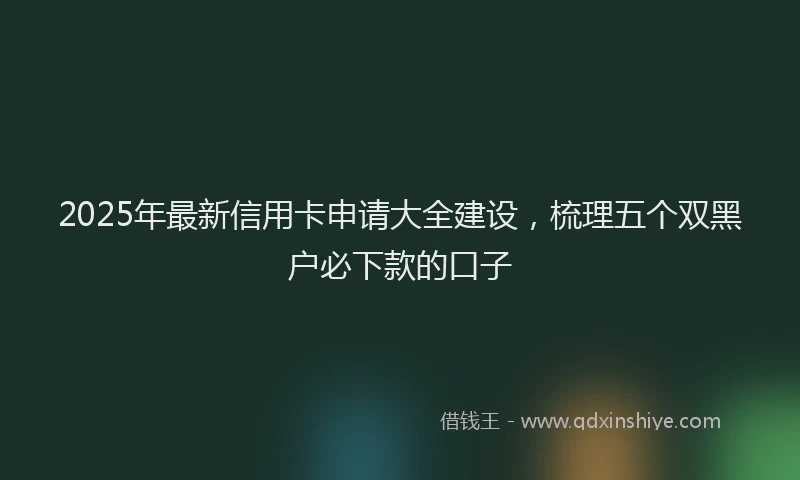 2025年最新信用卡申请大全建设，梳理五个双黑户必下款的口子
