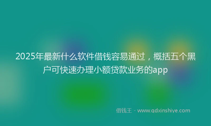 2025年最新什么软件借钱容易通过，概括五个黑户可快速办理小额贷款业务的app