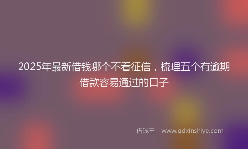 2025年最新借钱哪个不看征信，梳理五个有逾期借款容易通过的口子