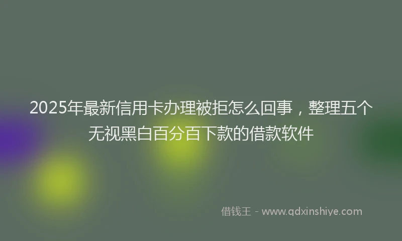 2025年最新信用卡办理被拒怎么回事，整理五个无视黑白百分百下款的借款软件