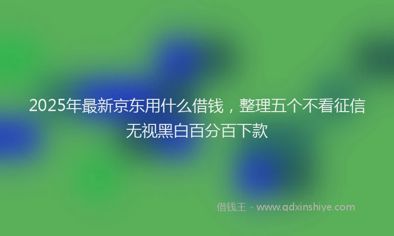 2025年最新京东用什么借钱，整理五个不看征信无视黑白百分百下款