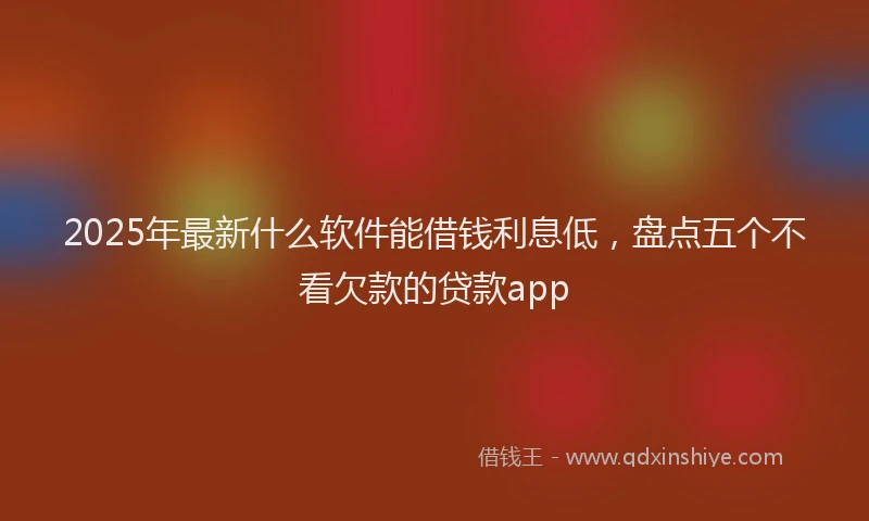 2025年最新什么软件能借钱利息低，盘点五个不看欠款的贷款app