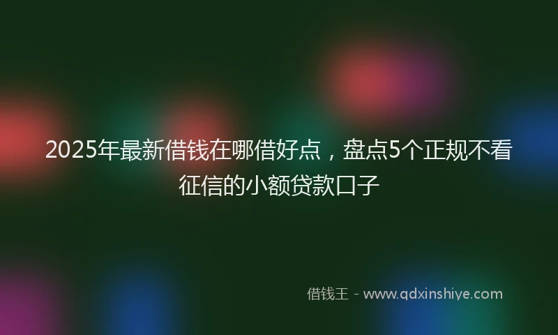 2025年最新借钱在哪借好点，盘点5个正规不看征信的小额贷款口子