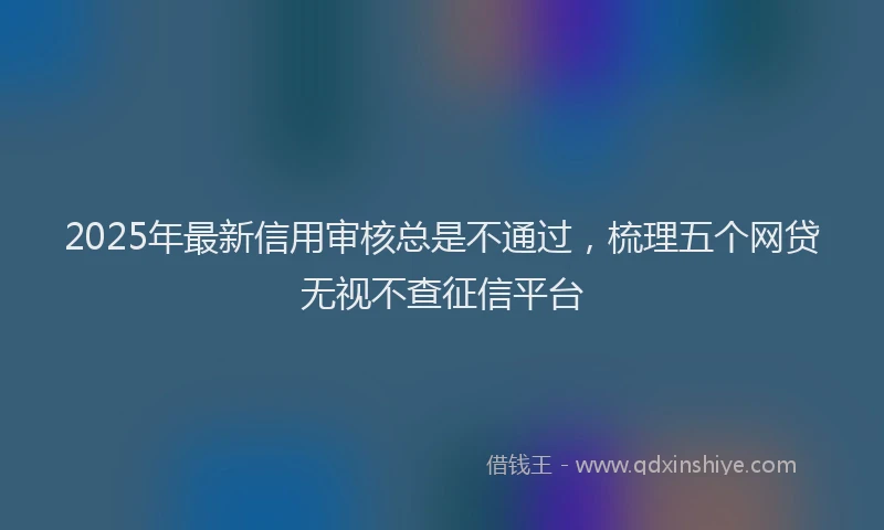 2025年最新信用审核总是不通过，梳理五个网贷无视不查征信平台