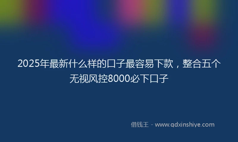 2025年最新什么样的口子最容易下款，整合五个无视风控8000必下口子