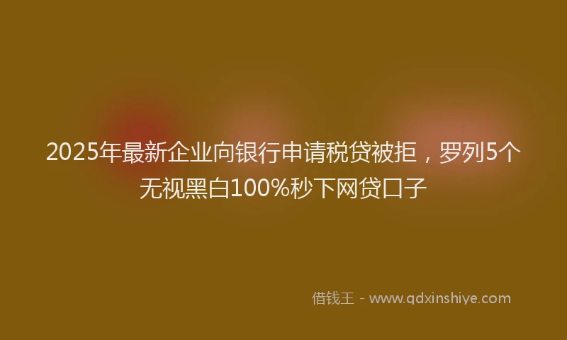 2025年最新企业向银行申请税贷被拒，罗列5个无视黑白100%秒下网贷口子