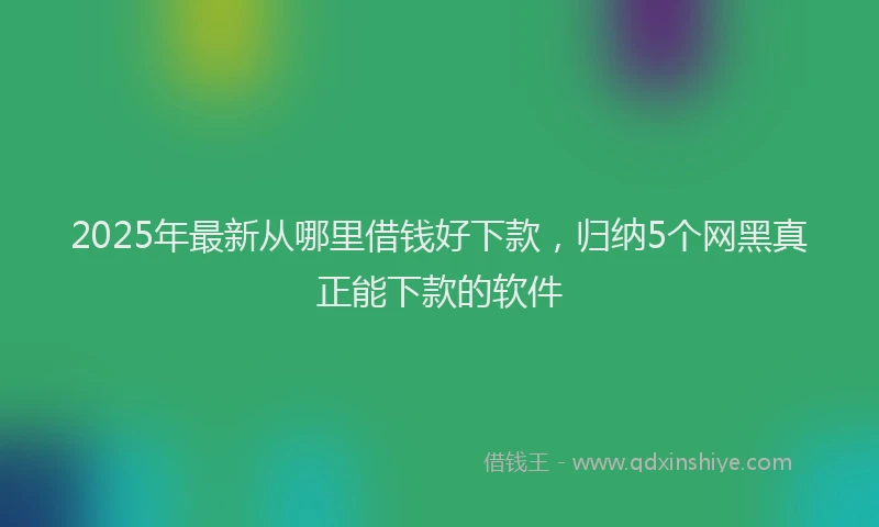 2025年最新从哪里借钱好下款，归纳5个网黑真正能下款的软件