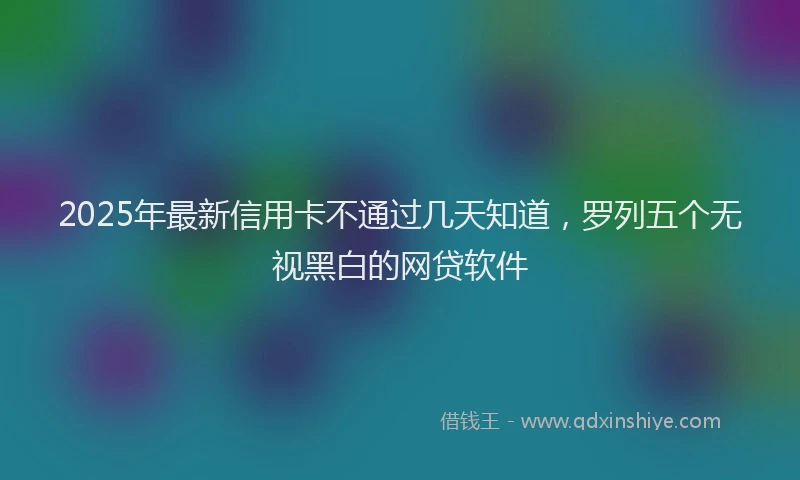 2025年最新信用卡不通过几天知道，罗列五个无视黑白的网贷软件