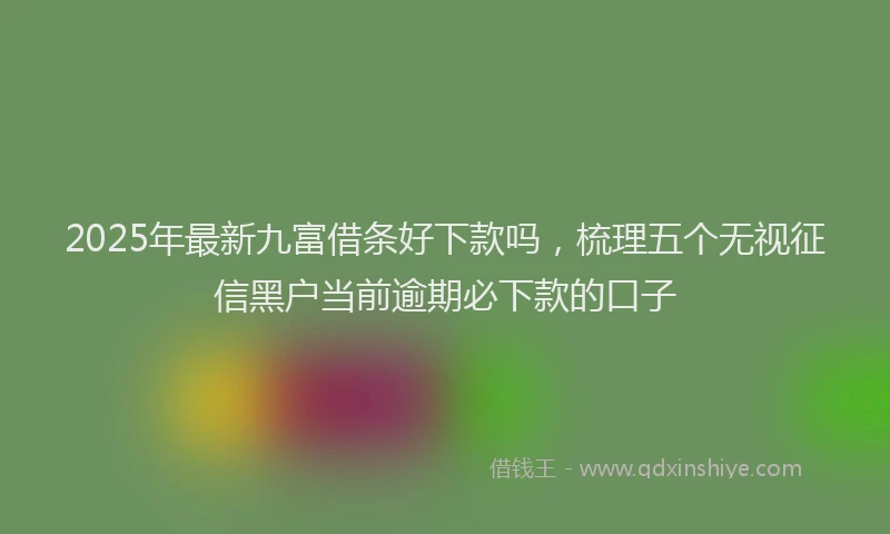 2025年最新九富借条好下款吗，梳理五个无视征信黑户当前逾期必下款的口子