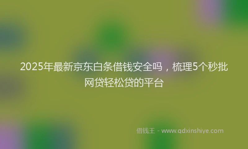 2025年最新京东白条借钱安全吗，梳理5个秒批网贷轻松贷的平台