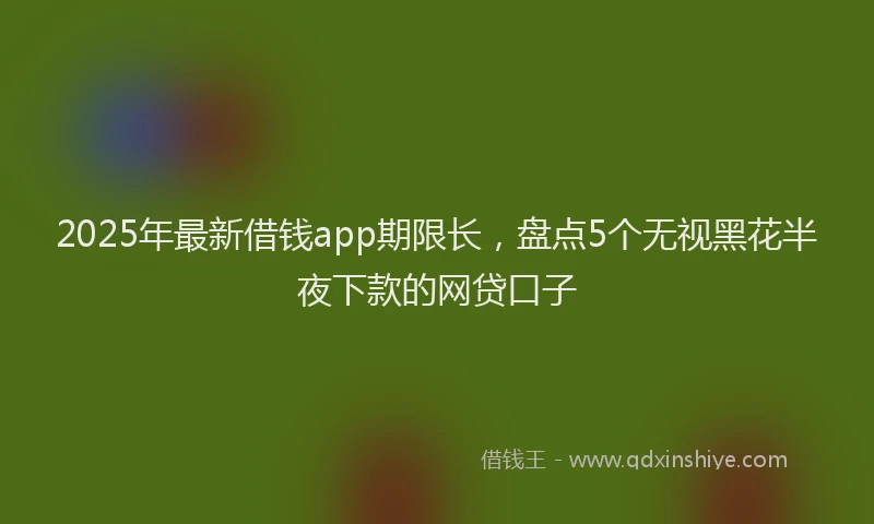 2025年最新借钱app期限长，盘点5个无视黑花半夜下款的网贷口子