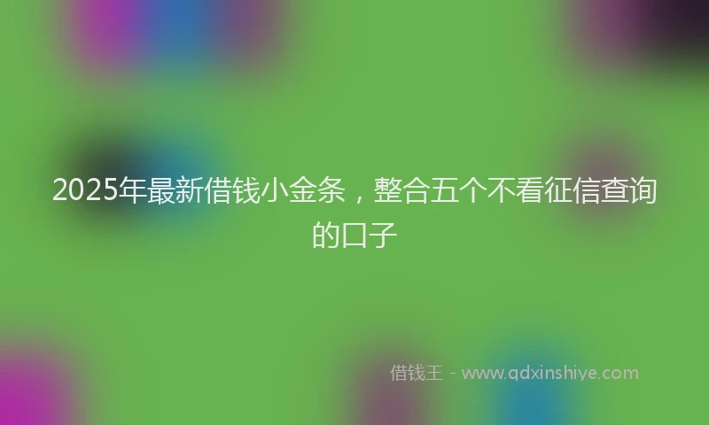 2025年最新借钱小金条，整合五个不看征信查询的口子
