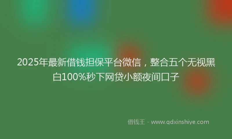 2025年最新借钱担保平台微信，整合五个无视黑白100%秒下网贷小额夜间口子