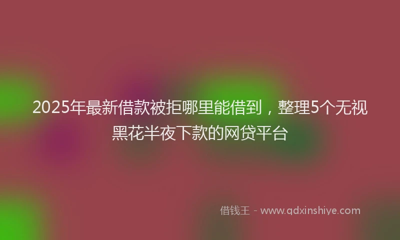 2025年最新借款被拒哪里能借到，整理5个无视黑花半夜下款的网贷平台
