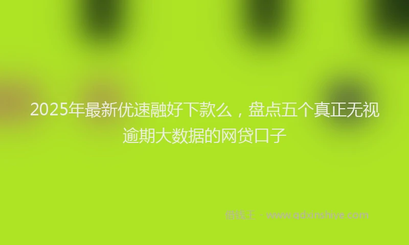 2025年最新优速融好下款么，盘点五个真正无视逾期大数据的网贷口子
