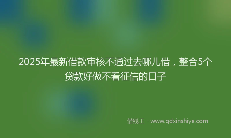 2025年最新借款审核不通过去哪儿借，整合5个贷款好做不看征信的口子