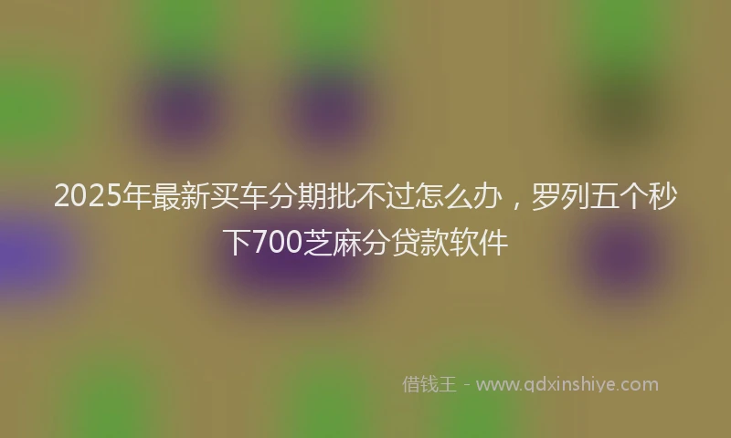 2025年最新买车分期批不过怎么办，罗列五个秒下700芝麻分贷款软件