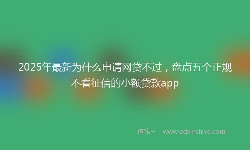 2025年最新为什么申请网贷不过，盘点五个正规不看征信的小额贷款app