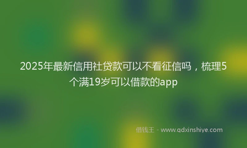 2025年最新信用社贷款可以不看征信吗，梳理5个满19岁可以借款的app