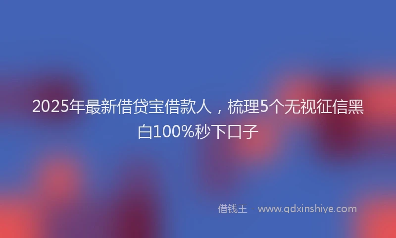 2025年最新借贷宝借款人，梳理5个无视征信黑白100%秒下口子