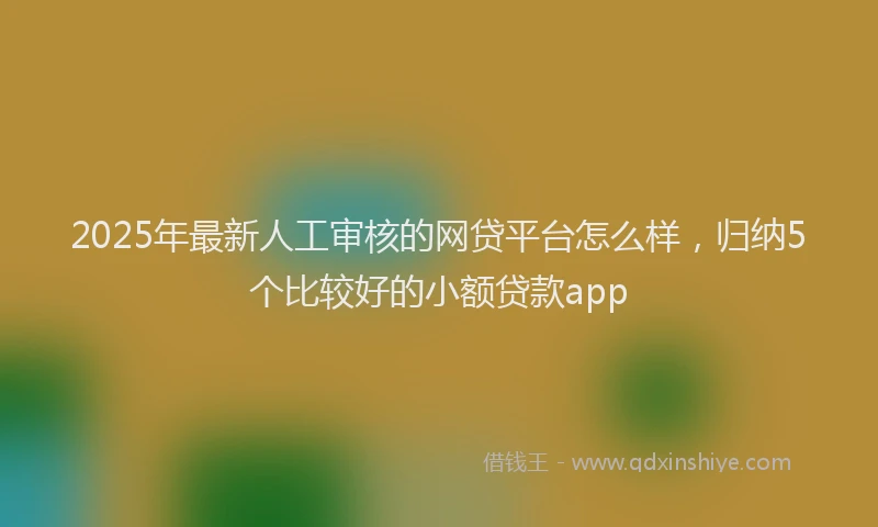 2025年最新人工审核的网贷平台怎么样，归纳5个比较好的小额贷款app