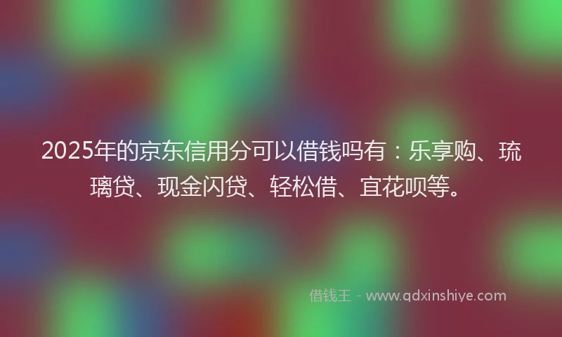 2025年的京东信用分可以借钱吗有：乐享购、琉璃贷、现金闪贷、轻松借、宜花呗等。