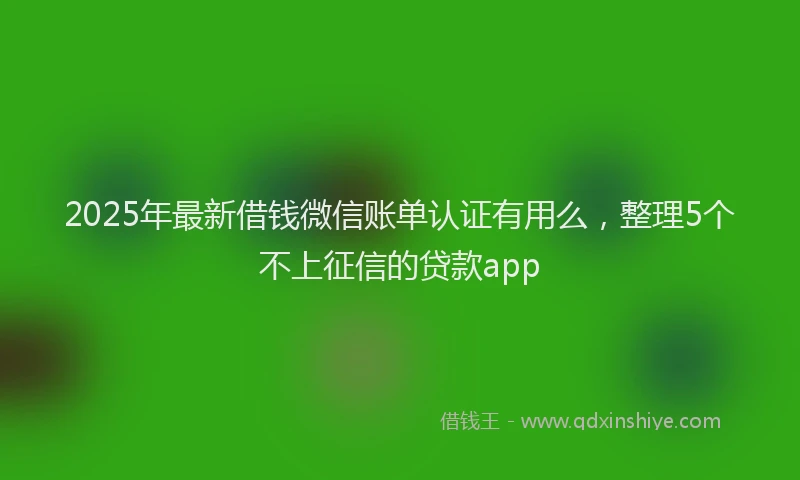 2025年最新借钱微信账单认证有用么，整理5个不上征信的贷款app