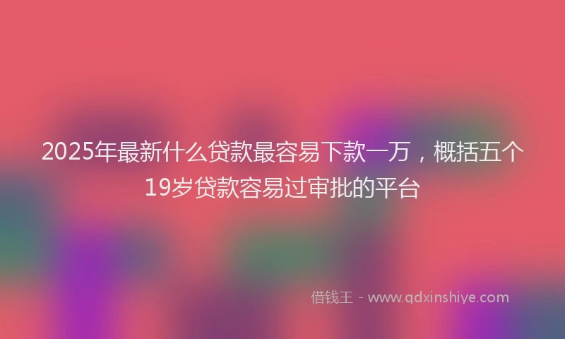 2025年最新什么贷款最容易下款一万，概括五个19岁贷款容易过审批的平台