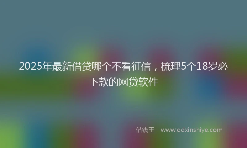 2025年最新借贷哪个不看征信，梳理5个18岁必下款的网贷软件