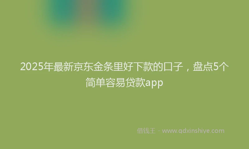 2025年最新京东金条里好下款的口子，盘点5个简单容易贷款app