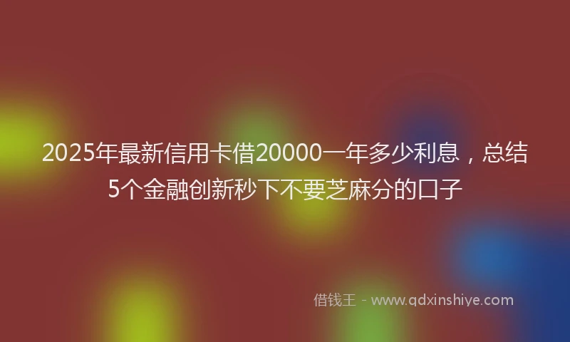 2025年最新信用卡借20000一年多少利息，总结5个金融创新秒下不要芝麻分的口子