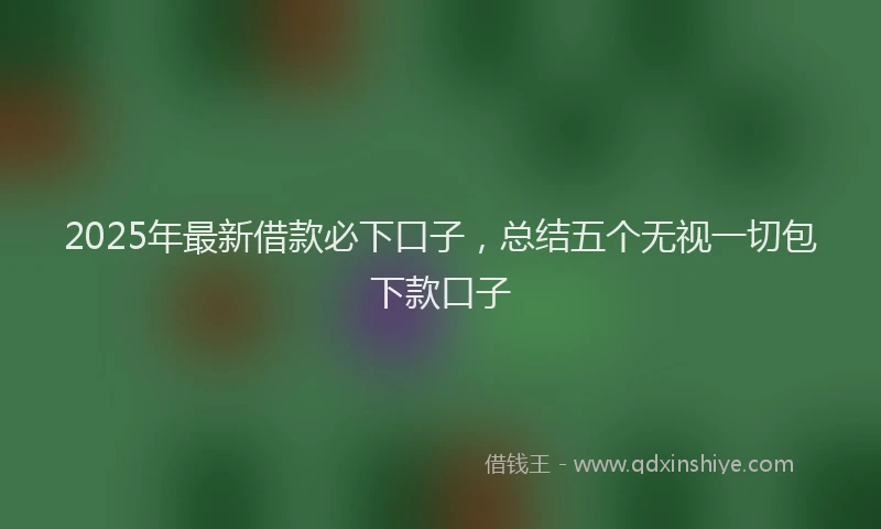 2025年最新借款必下口子，总结五个无视一切包下款口子