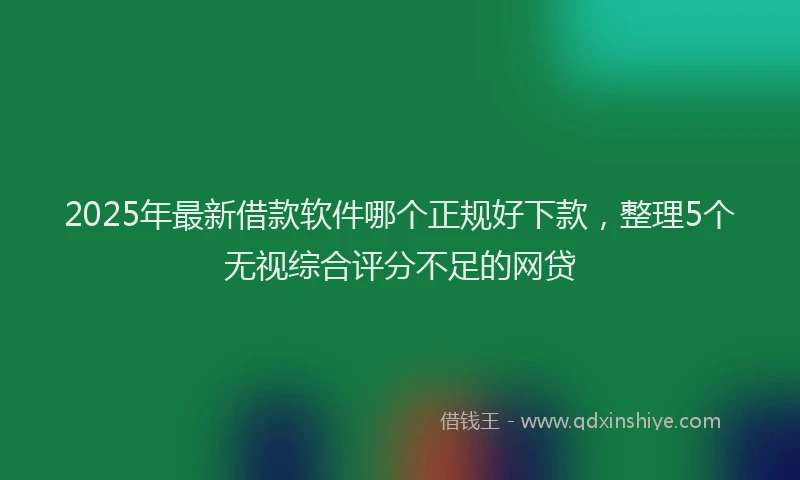 2025年最新借款软件哪个正规好下款，整理5个无视综合评分不足的网贷
